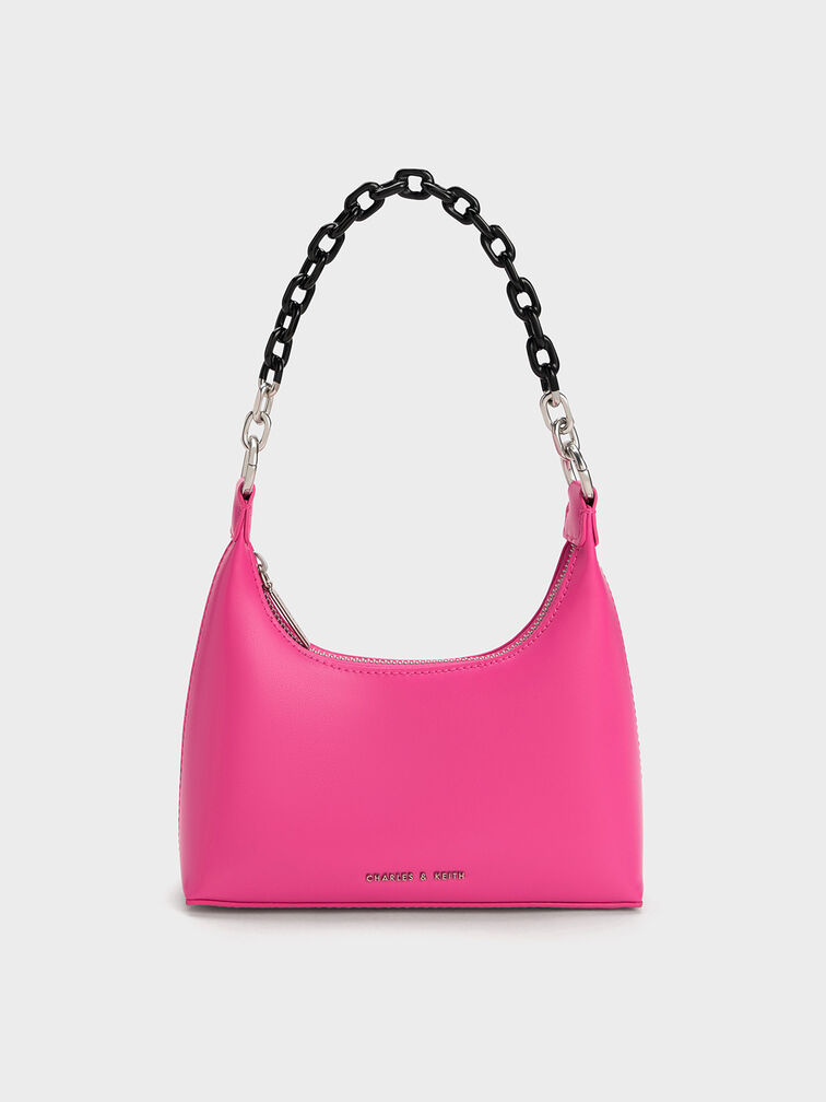 Koi Chain Handle Shoulder Bag, Fuchsia, hi-res