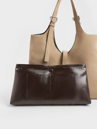 XL Caelan Belted Tote Bag, Sand, hi-res