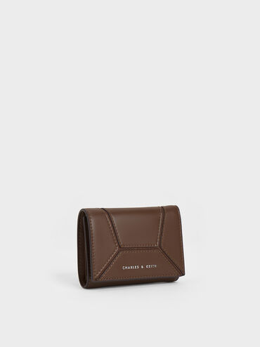 Nasrin Geometric Wallet, Dark Brown, hi-res