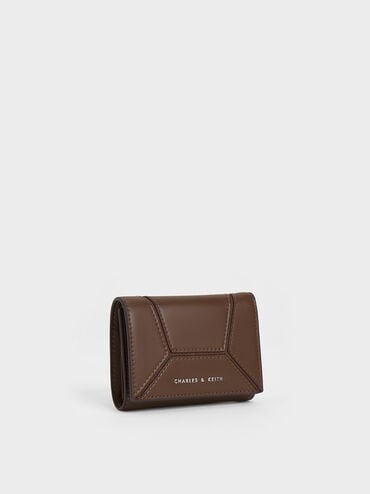 Nasrin Geometric Wallet, Dark Brown, hi-res