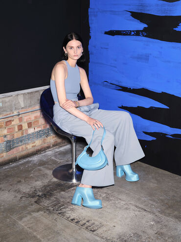 Pixie Platform Mules, Blue, hi-res