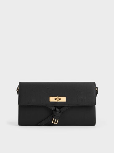 Tricha Knotted-Belt Crossbody Bag, Black, hi-res