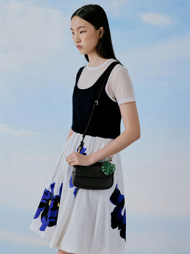 Blume Braided Shoulder Bag, Black, hi-res