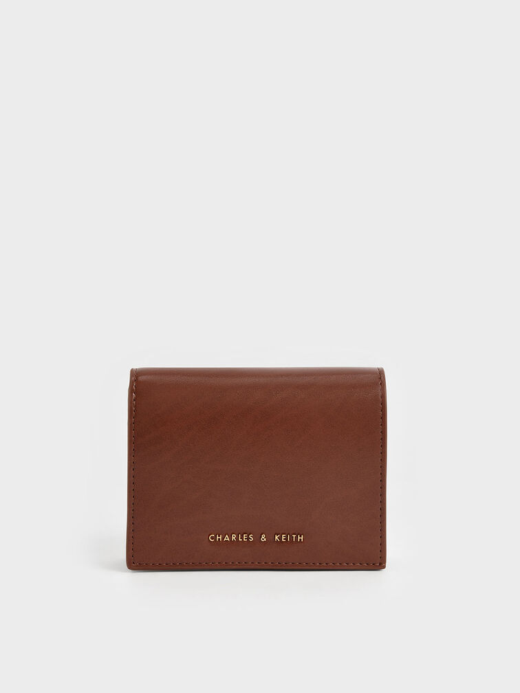 Cassia Snap Button Mini Short Wallet, Chocolate, hi-res