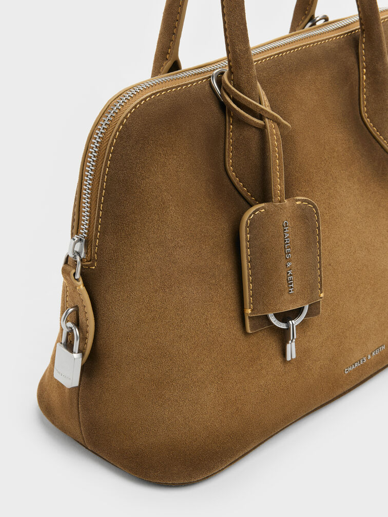 Large Ginevra Structured Bowling Bag, Sahara Sand, hi-res