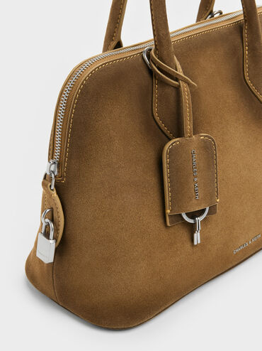 Large Ginevra Structured Bowling Bag, Sahara Sand, hi-res