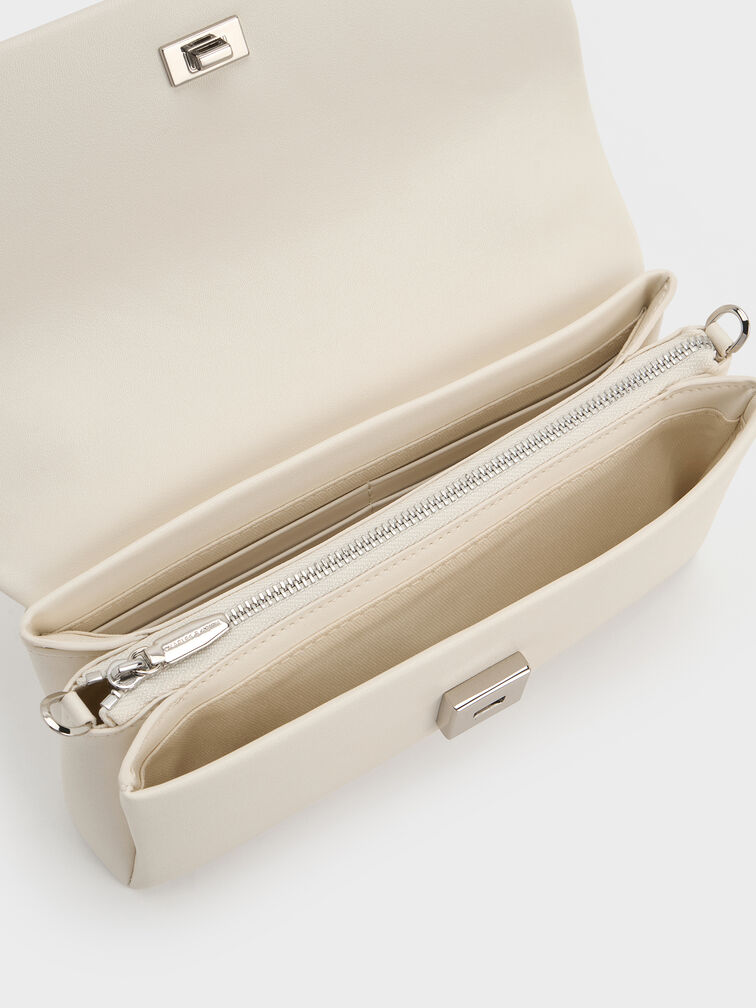 Hazel Bow Wallet On Chain, Cream, hi-res