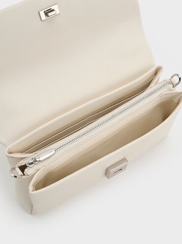 Hazel Bow Wallet On Chain, Cream, hi-res