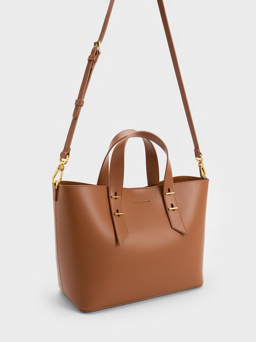 Double Handle Hobo Bag, Chocolate, hi-res