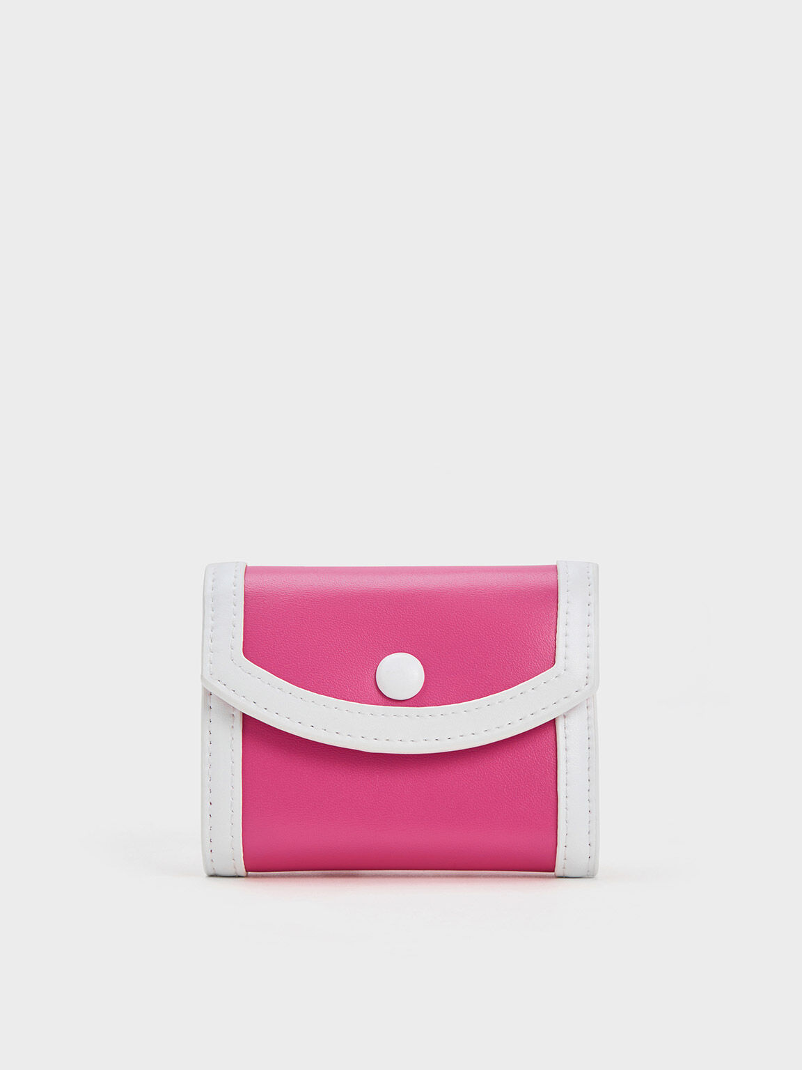 Alouette Contrast Trim Small Wallet, Fuchsia, hi-res