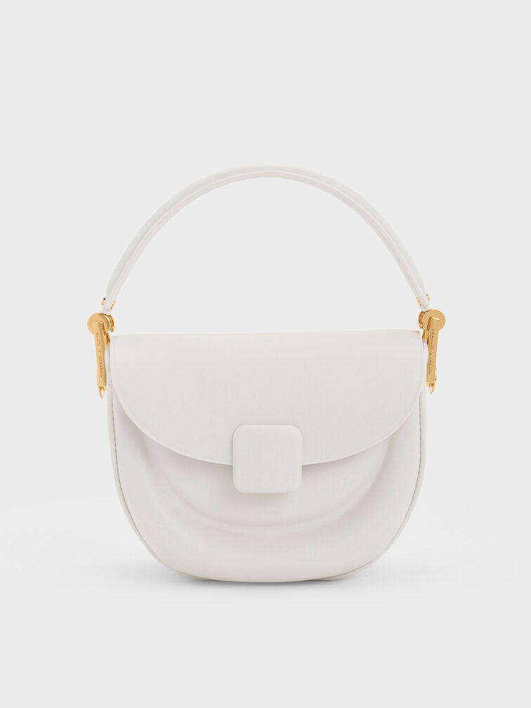 Koa Half-Moon Saddle Bag, White, hi-res