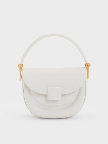 Koa Half-Moon Saddle Bag, White, hi-res