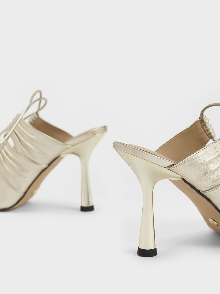 Landis Metallic Leather Tie-Around Pumps, Gold, hi-res
