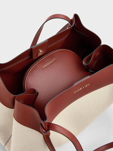 XL Calla Canvas Tote Bag, Brick, hi-res