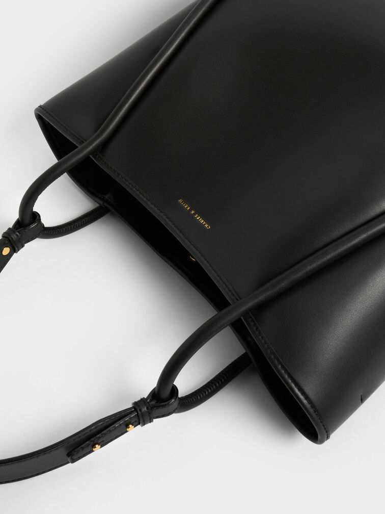 Large Slouchy Tote Bag, Black, hi-res
