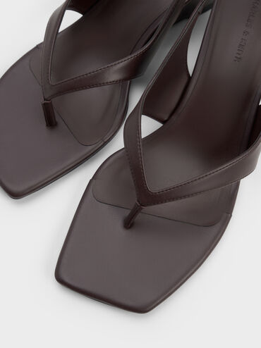 Slingback Thong Wedges, Burgundy, hi-res