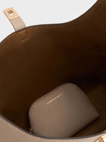 Chance Turn-Lock Hobo Bag, Taupe, hi-res