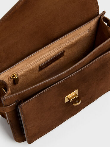 Mini Chance Turn-Lock Crossbody Bag, Pecan Brown, hi-res