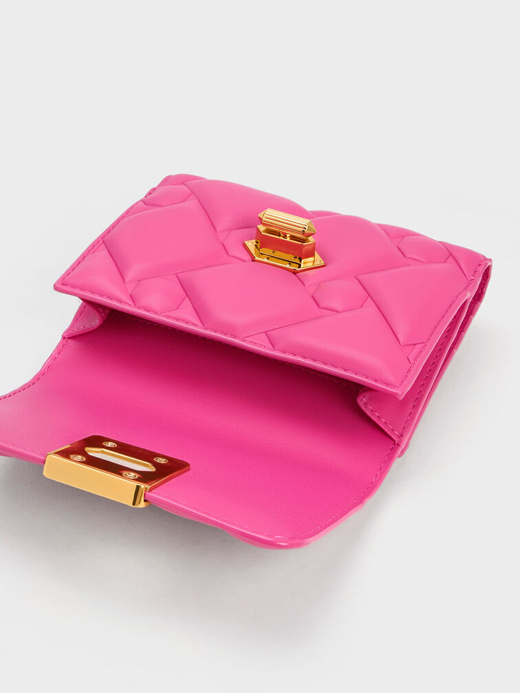 Tillie Quilted Wallet, Fuchsia, hi-res