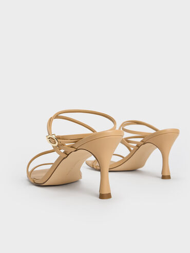 Crossover Strappy Sandals, Tan, hi-res