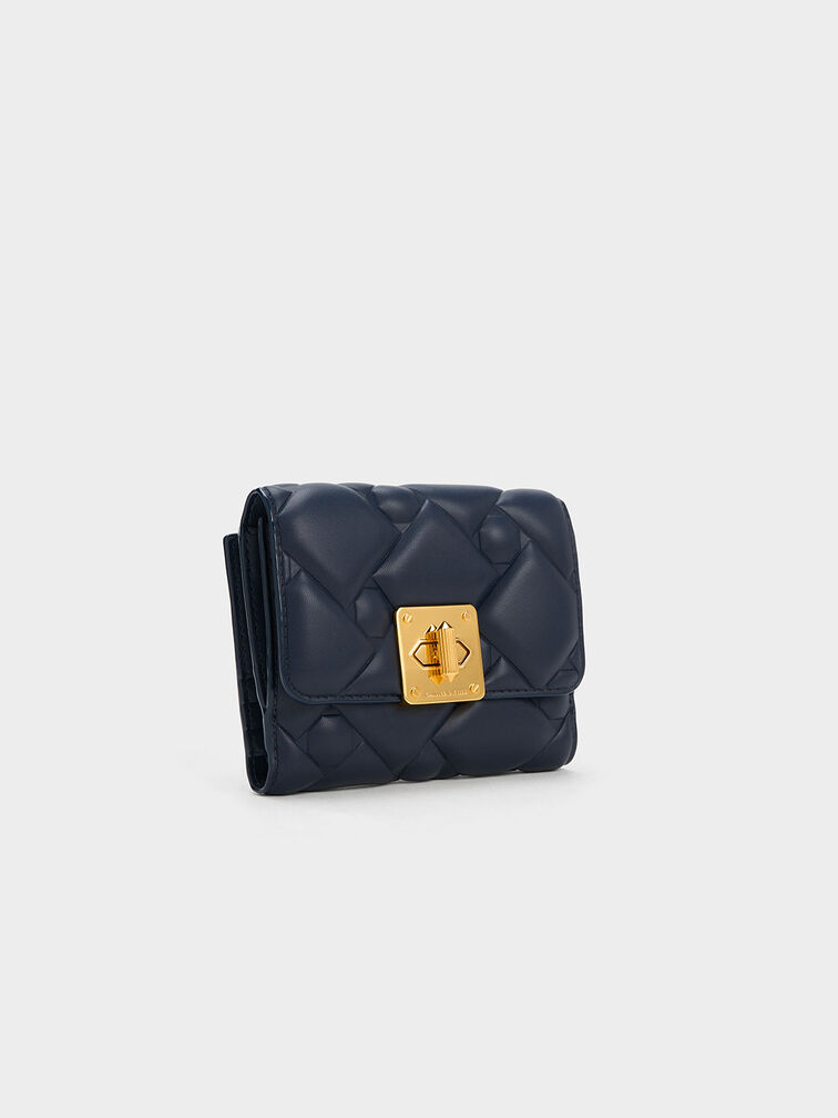 Tillie Quilted Wallet, Navy, hi-res