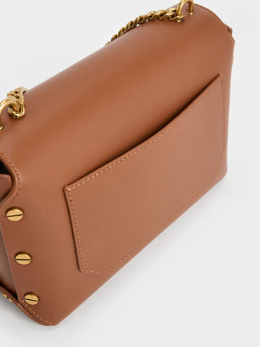Clea Chain-Handle Bag, Tan, hi-res