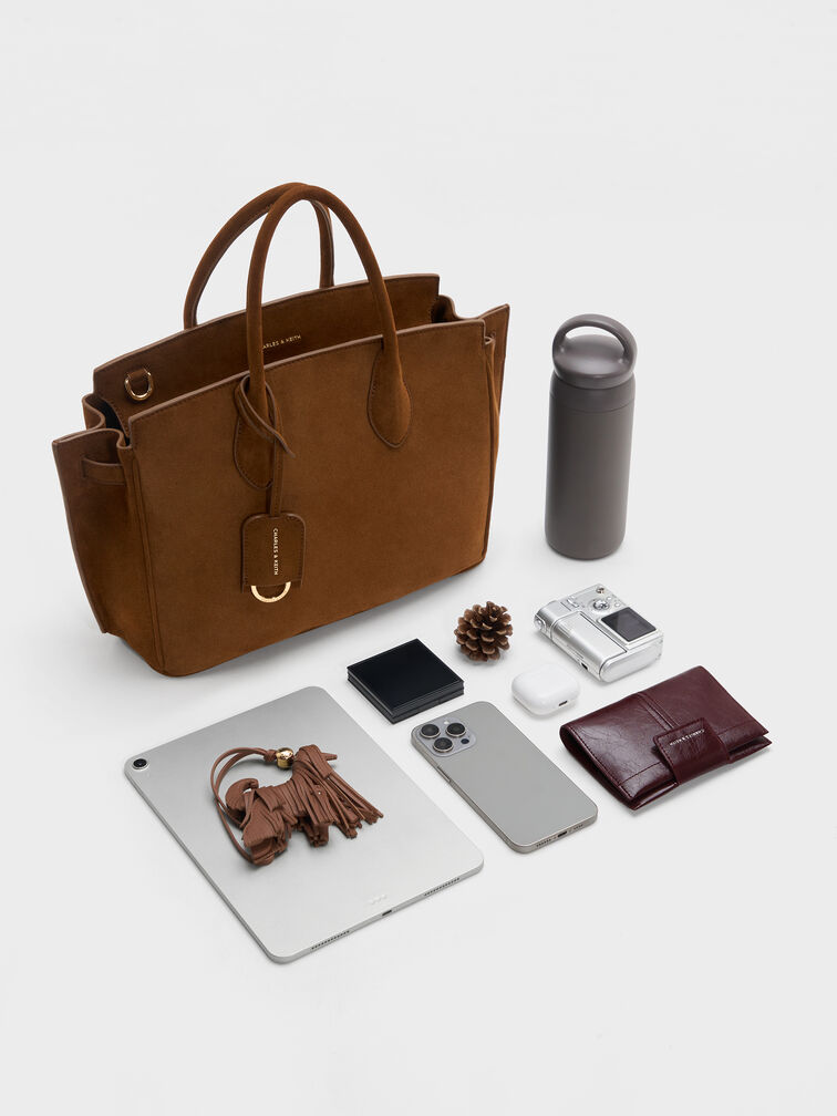 Large Ginevra Tote Bag, Pecan Brown, hi-res