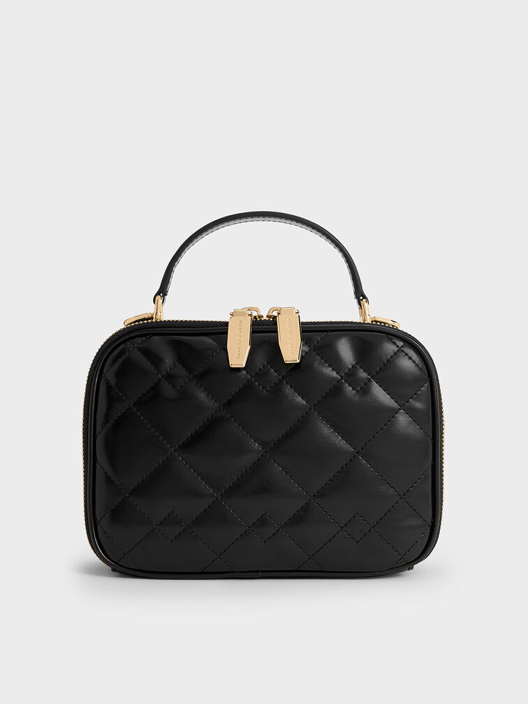 Duo Quilted Vanity Bag, Black, hi-res