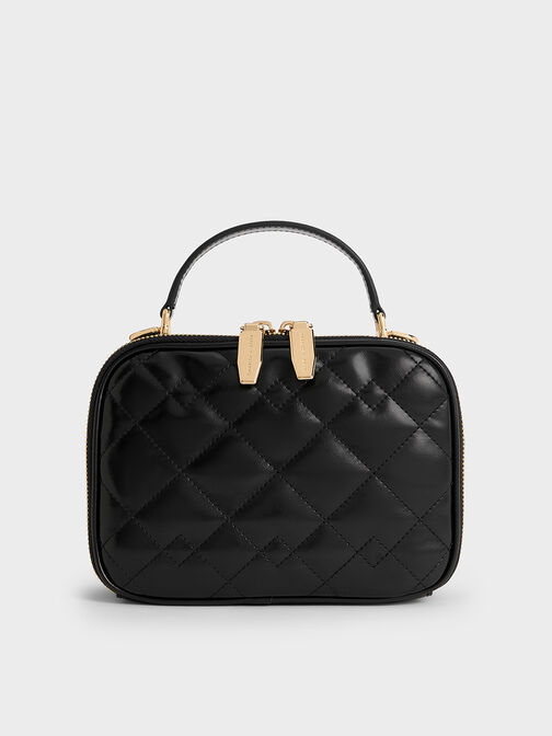 Duo Quilted Vanity Bag, Black, hi-res