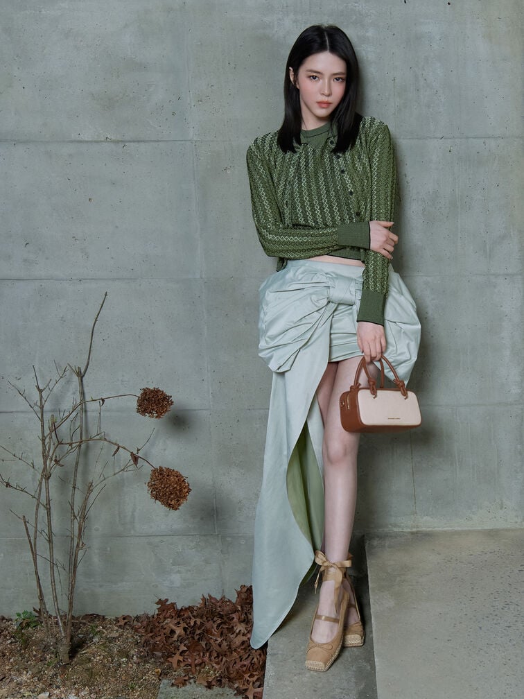 Sammie Canvas Knotted-Handle Elongated Bag, Taupe Canvas, hi-res