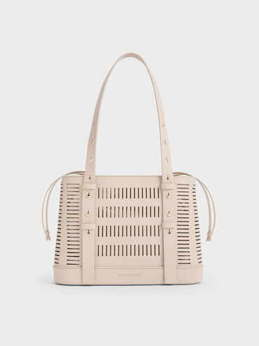 Delphi Cut-Out Bucket Bag, Oat, hi-res