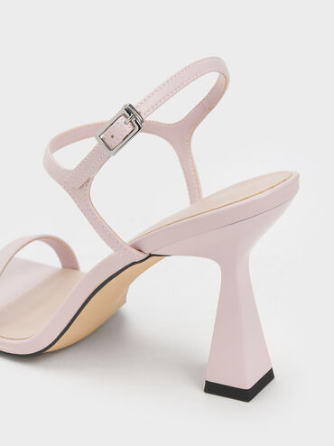 Square Toe Trapeze Heel Sandals, Nude, hi-res