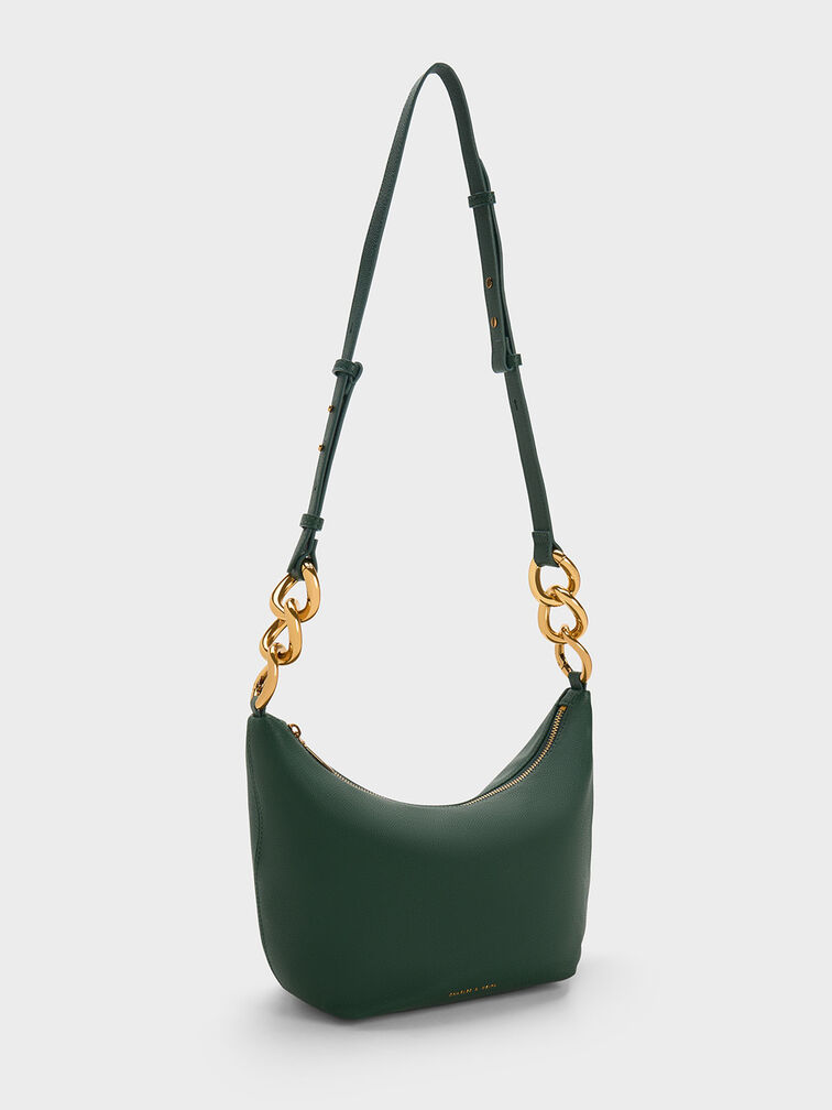 Cayce Hobo Bag, Dark Green, hi-res