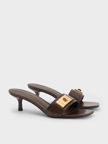 Aelin Kitten-Heel Mules, Espresso Brown, hi-res