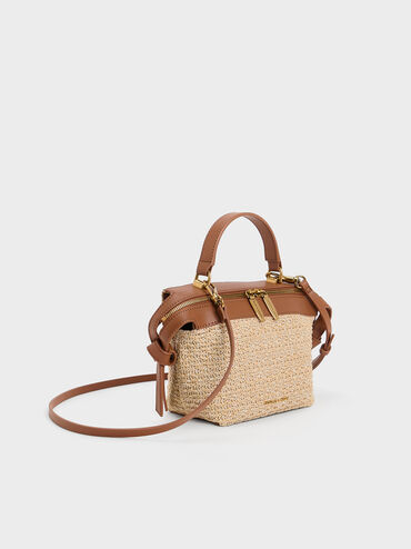 Aurelie Raffia Knotted Top Handle Bag, Multi, hi-res