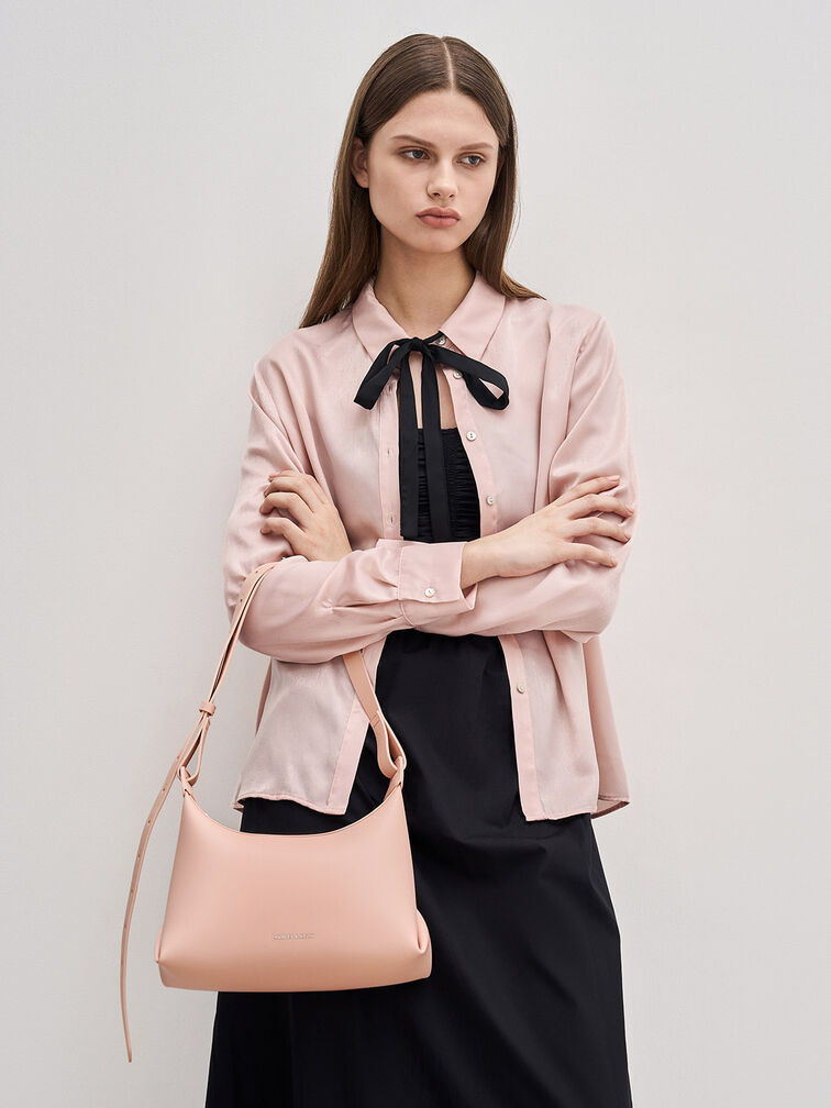 Aurelie Trapeze Hobo Bag, Pink, hi-res
