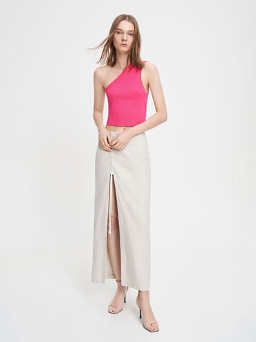 Beaded Strap Heeled Sandals, Nude, hi-res