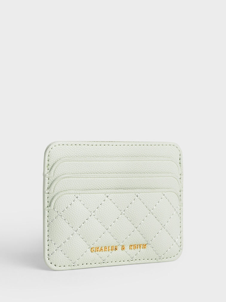 Mint Green Quilted Card Holder - CHARLES & KEITH IN