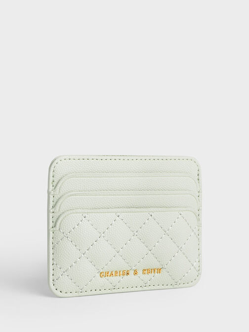 Quilted Card Holder, Mint Green, hi-res
