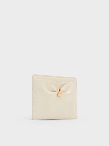 Halsey Ruched Card Holder, Cream, hi-res