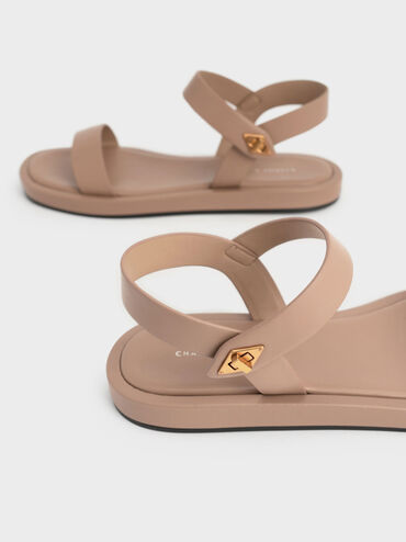 Back Strap Sandals, Camel, hi-res