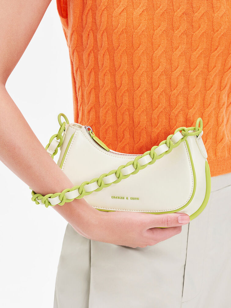 Alouette Curved Shoulder Bag, Cream, hi-res