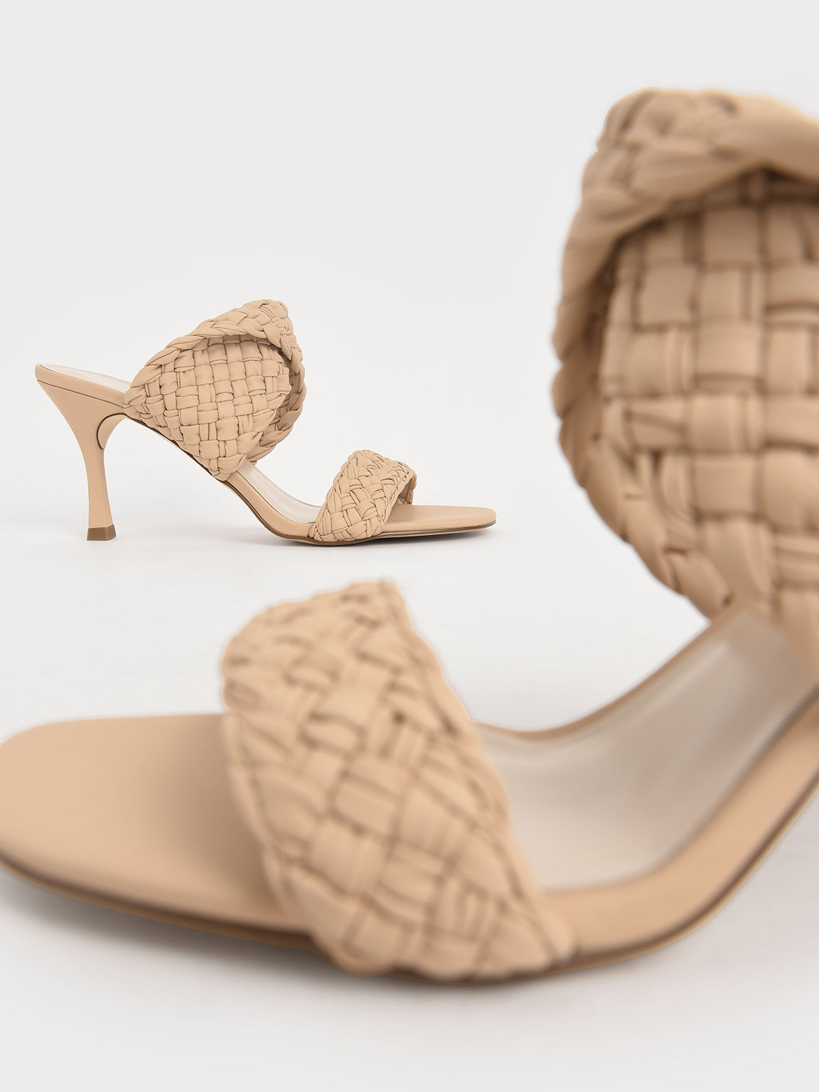 Nude shop woven mules