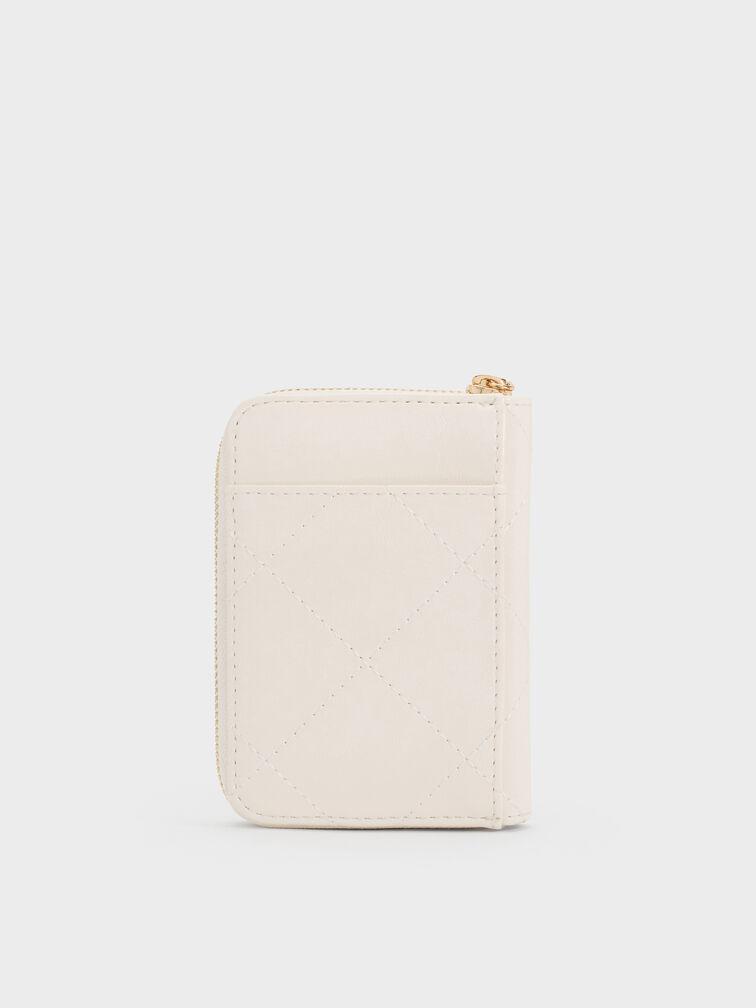 Apfra Quilted Wristlet, Cream, hi-res