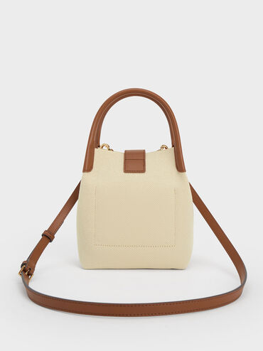 Aubrielle Canvas Bucket Bag, Tan, hi-res