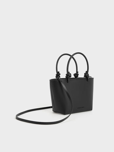 Sabine Knotted-Handle Tote Bag, Jet Black, hi-res