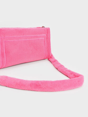 Loey Textured Shoulder Bag, Pink, hi-res