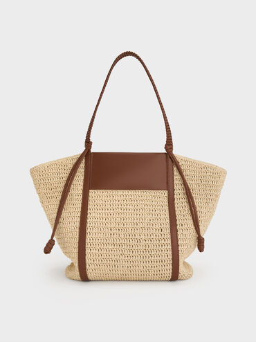 Shalia Raffia Tote Bag, Natural Raffia, hi-res