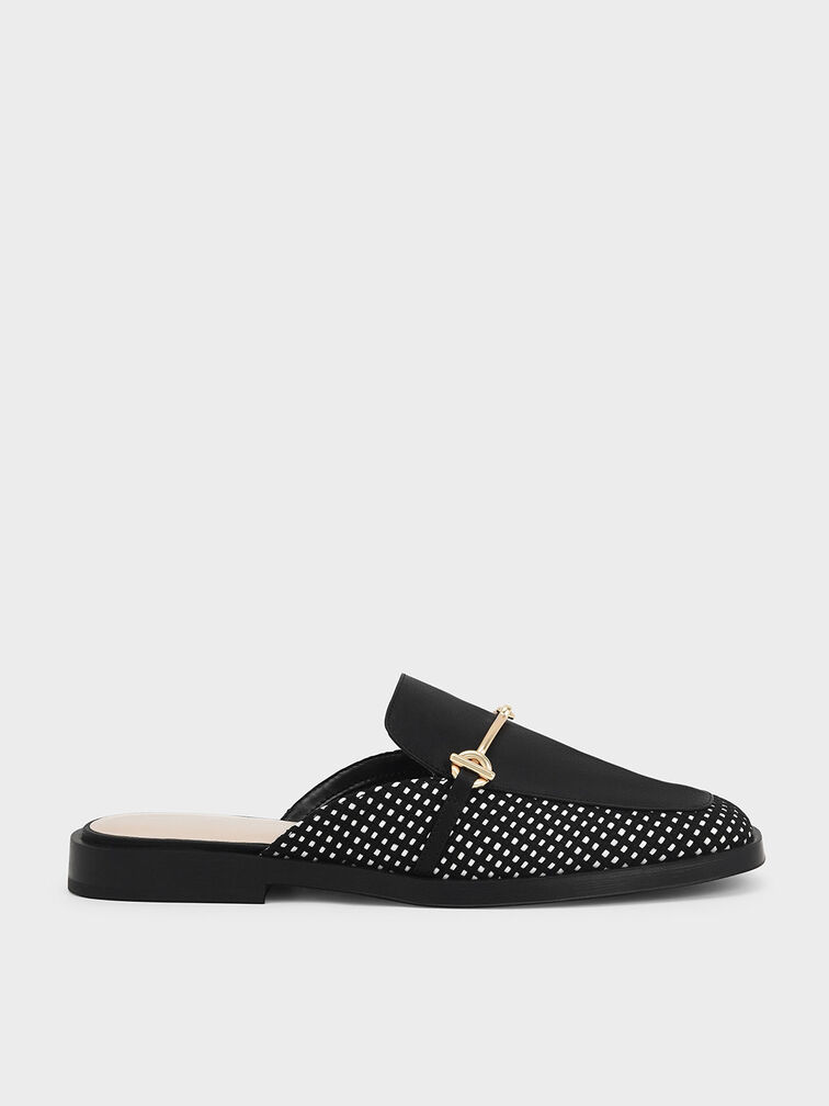 Metallic Bar Woven Loafer Mules, Multi, hi-res