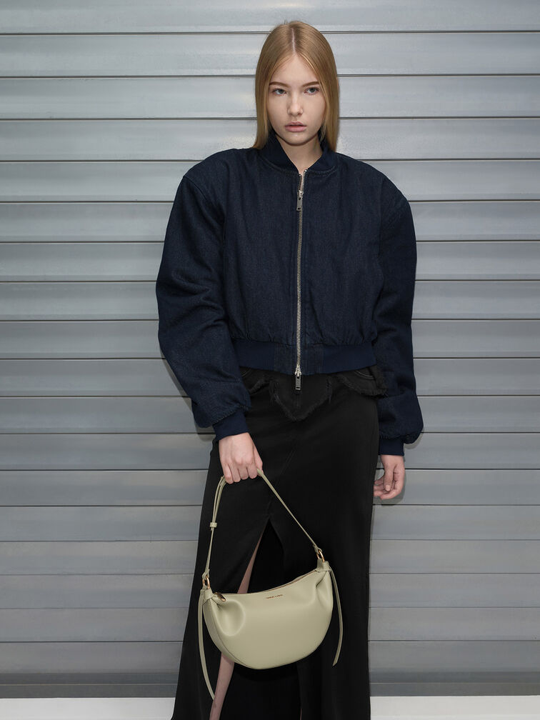 Calla Half-Moon Bag, Sage Green, hi-res